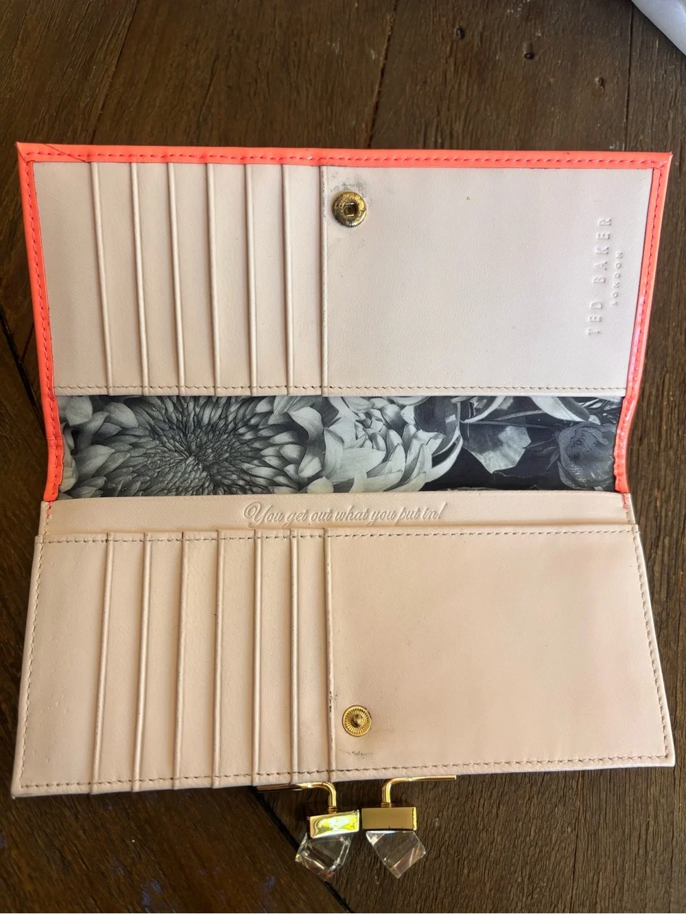Ted Baker Coral Patent Clasp Wallet